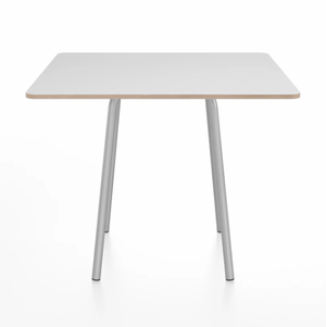 Emeco Parrish Cafe Table - Square Top Dining Tables Emeco Table Top 36" Clear Anodized Aluminum White Laminate Plywood