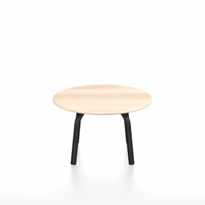 Emeco Parrish Low Table - Round Top Coffee Tables Emeco Table Top 24" Black Powder Coated Aluminum Accoya Wood