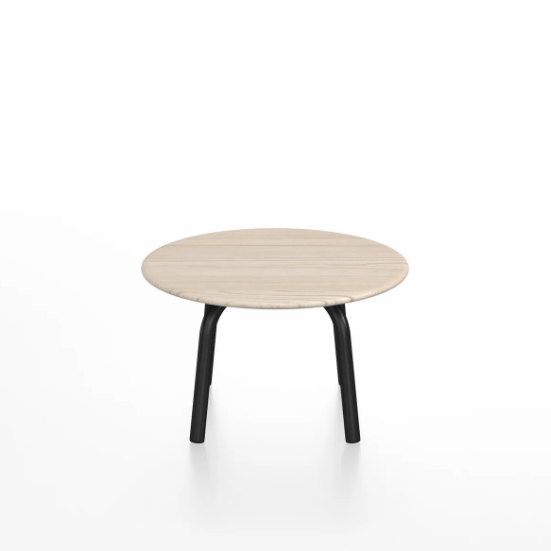 Emeco Parrish Low Table - Round Top Coffee Tables Emeco Table Top 24" Black Powder Coated Aluminum Ash Wood