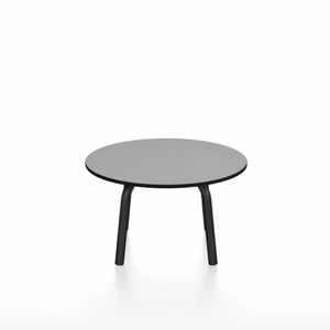 Emeco Parrish Low Table - Round Top Coffee Tables Emeco Table Top 24" Black Powder Coated Aluminum Gray HPL