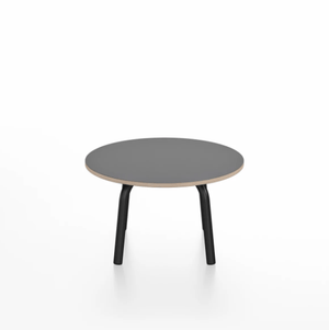 Emeco Parrish Low Table - Round Top Coffee Tables Emeco Table Top 24" Black Powder Coated Aluminum Gray Laminate Plywood