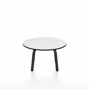 Emeco Parrish Low Table - Round Top Coffee Tables Emeco Table Top 24" Black Powder Coated Aluminum White HPL
