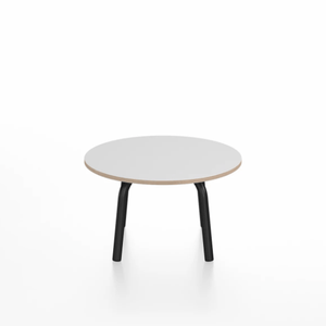 Emeco Parrish Low Table - Round Top Coffee Tables Emeco Table Top 24" Black Powder Coated Aluminum White Laminate Plywood