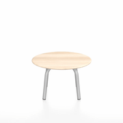 Emeco Parrish Low Table - Round Top Coffee Tables Emeco Table Top 24" Clear Anodized Aluminum Accoya Wood