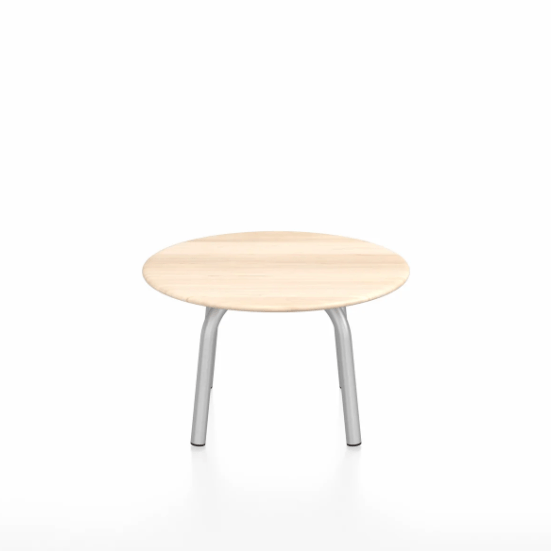 Emeco Parrish Low Table - Round Top Coffee Tables Emeco Table Top 24" Clear Anodized Aluminum Accoya Wood