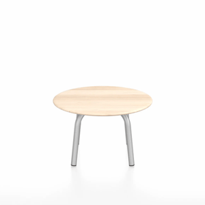 Emeco Parrish Low Table - Round Top Coffee Tables Emeco Table Top 24" Clear Anodized Aluminum Accoya Wood