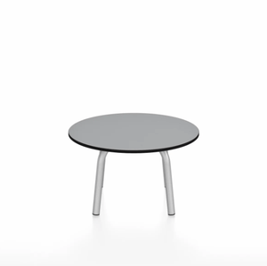 Emeco Parrish Low Table - Round Top Coffee Tables Emeco Table Top 24" Clear Anodized Aluminum Gray HPL