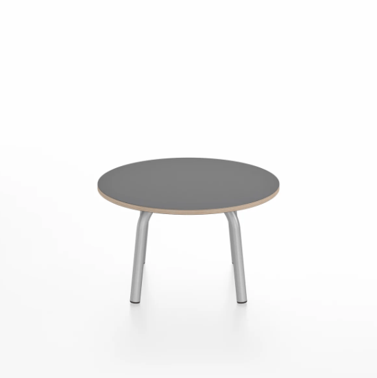 Emeco Parrish Low Table - Round Top Coffee Tables Emeco Table Top 24" Clear Anodized Aluminum Gray Laminate Plywood