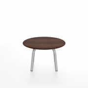 Emeco Parrish Low Table - Round Top Coffee Tables Emeco Table Top 24" Clear Anodized Aluminum Walnut Wood