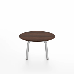 Emeco Parrish Low Table - Round Top Coffee Tables Emeco Table Top 24" Clear Anodized Aluminum Walnut Wood