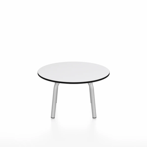 Emeco Parrish Low Table - Round Top Coffee Tables Emeco Table Top 24" Clear Anodized Aluminum White HPL