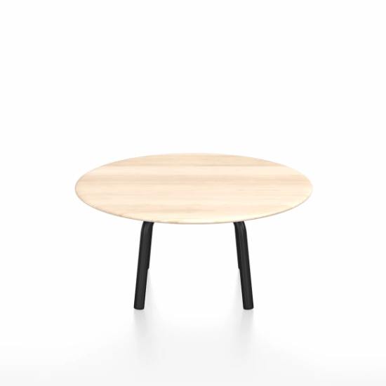 Emeco Parrish Low Table - Round Top Coffee Tables Emeco Table Top 30" Black Powder Coated Aluminum Accoya Wood