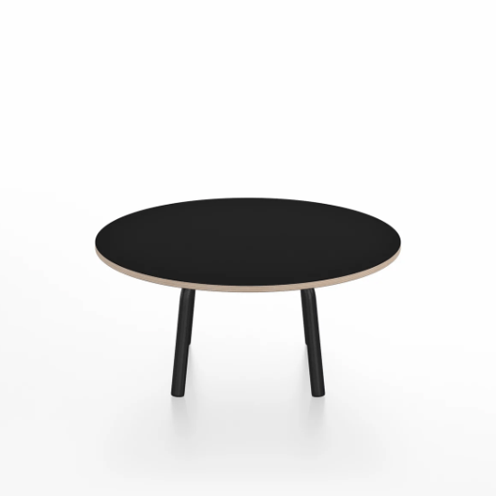 Emeco Parrish Low Table - Round Top Coffee Tables Emeco Table Top 30" Black Powder Coated Aluminum Black Laminate Plywood