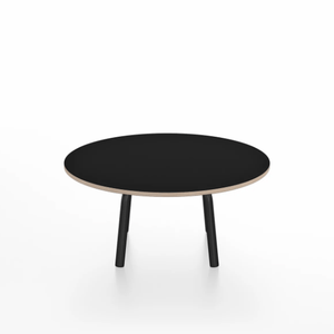 Emeco Parrish Low Table - Round Top Coffee Tables Emeco Table Top 30" Black Powder Coated Aluminum Black Laminate Plywood