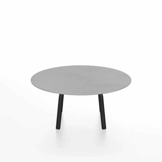 Emeco Parrish Low Table - Round Top Coffee Tables Emeco Table Top 30" Black Powder Coated Aluminum Brushed Aluminum