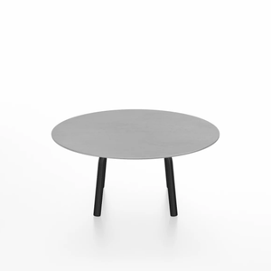 Emeco Parrish Low Table - Round Top Coffee Tables Emeco Table Top 30" Black Powder Coated Aluminum Brushed Aluminum