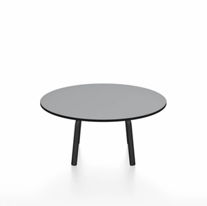 Emeco Parrish Low Table - Round Top Coffee Tables Emeco Table Top 30" Black Powder Coated Aluminum Gray HPL