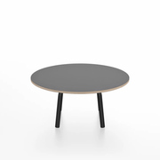 Emeco Parrish Low Table - Round Top Coffee Tables Emeco Table Top 30" Black Powder Coated Aluminum Gray Laminate Plywood