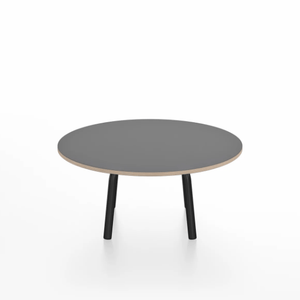 Emeco Parrish Low Table - Round Top Coffee Tables Emeco Table Top 30" Black Powder Coated Aluminum Gray Laminate Plywood
