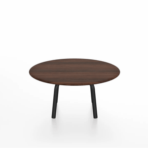 Emeco Parrish Low Table - Round Top Coffee Tables Emeco Table Top 30" Black Powder Coated Aluminum Walnut Wood