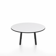 Emeco Parrish Low Table - Round Top Coffee Tables Emeco Table Top 30" Black Powder Coated Aluminum White HPL