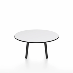 Emeco Parrish Low Table - Round Top Coffee Tables Emeco Table Top 30" Black Powder Coated Aluminum White HPL