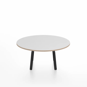 Emeco Parrish Low Table - Round Top Coffee Tables Emeco Table Top 30" Black Powder Coated Aluminum White Laminate Plywood