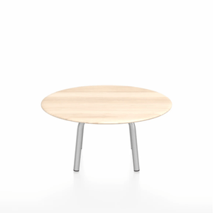 Emeco Parrish Low Table - Round Top Coffee Tables Emeco Table Top 30" Clear Anodized Aluminum Accoya Wood