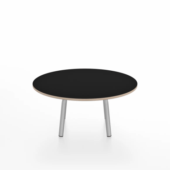 Emeco Parrish Low Table - Round Top Coffee Tables Emeco Table Top 30" Clear Anodized Aluminum Black Laminate Plywood