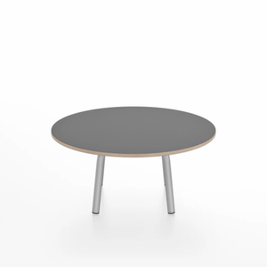 Emeco Parrish Low Table - Round Top Coffee Tables Emeco Table Top 30" Clear Anodized Aluminum Gray Laminate Plywood