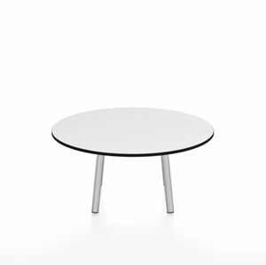 Emeco Parrish Low Table - Round Top Coffee Tables Emeco Table Top 30" Clear Anodized Aluminum White HPL