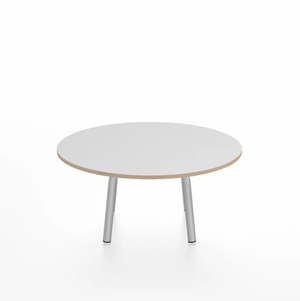 Emeco Parrish Low Table - Round Top Coffee Tables Emeco Table Top 30" Clear Anodized Aluminum White Laminate Plywood