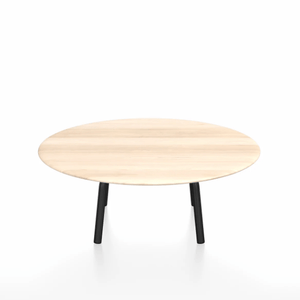 Emeco Parrish Low Table - Round Top Coffee Tables Emeco Table Top 36" Black Powder Coated Aluminum Accoya Wood