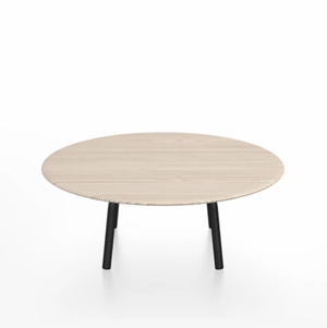 Emeco Parrish Low Table - Round Top Coffee Tables Emeco Table Top 36" Black Powder Coated Aluminum Ash Wood
