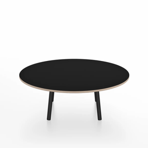 Emeco Parrish Low Table - Round Top Coffee Tables Emeco Table Top 36" Black Powder Coated Aluminum Black Laminate Plywood