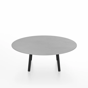Emeco Parrish Low Table - Round Top Coffee Tables Emeco Table Top 36" Black Powder Coated Aluminum Brushed Aluminum