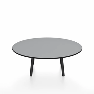 Emeco Parrish Low Table - Round Top Coffee Tables Emeco Table Top 36" Black Powder Coated Aluminum Gray HPL