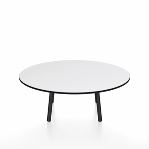 Emeco Parrish Low Table - Round Top Coffee Tables Emeco Table Top 36" Black Powder Coated Aluminum White HPL