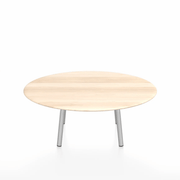 Emeco Parrish Low Table - Round Top Coffee Tables Emeco Table Top 36" Clear Anodized Aluminum Accoya Wood