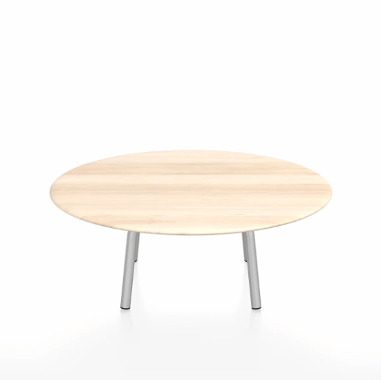 Emeco Parrish Low Table - Round Top Coffee Tables Emeco Table Top 36" Clear Anodized Aluminum Accoya Wood