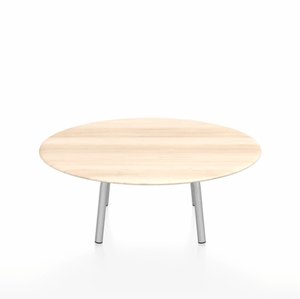 Emeco Parrish Low Table - Round Top Coffee Tables Emeco Table Top 36" Clear Anodized Aluminum Accoya Wood