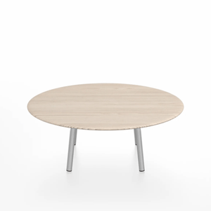 Emeco Parrish Low Table - Round Top Coffee Tables Emeco Table Top 36" Clear Anodized Aluminum Ash Wood