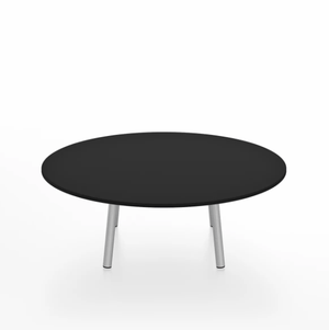 Emeco Parrish Low Table - Round Top Coffee Tables Emeco Table Top 36" Clear Anodized Aluminum Black HPL