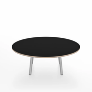 Emeco Parrish Low Table - Round Top Coffee Tables Emeco Table Top 36" Clear Anodized Aluminum Black Laminate Plywood