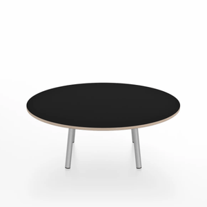 Emeco Parrish Low Table - Round Top Coffee Tables Emeco Table Top 36" Clear Anodized Aluminum Black Laminate Plywood