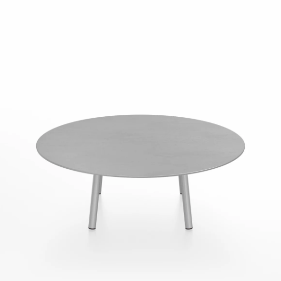 Emeco Parrish Low Table - Round Top Coffee Tables Emeco Table Top 36" Clear Anodized Aluminum Brushed Aluminum