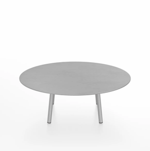 Emeco Parrish Low Table - Round Top Coffee Tables Emeco Table Top 36" Clear Anodized Aluminum Brushed Aluminum