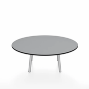 Emeco Parrish Low Table - Round Top Coffee Tables Emeco Table Top 36" Clear Anodized Aluminum Gray HPL