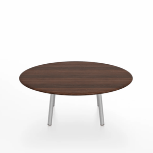 Emeco Parrish Low Table - Round Top Coffee Tables Emeco Table Top 36" Clear Anodized Aluminum Walnut Wood