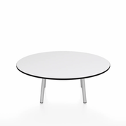 Emeco Parrish Low Table - Round Top Coffee Tables Emeco Table Top 36" Clear Anodized Aluminum White HPL